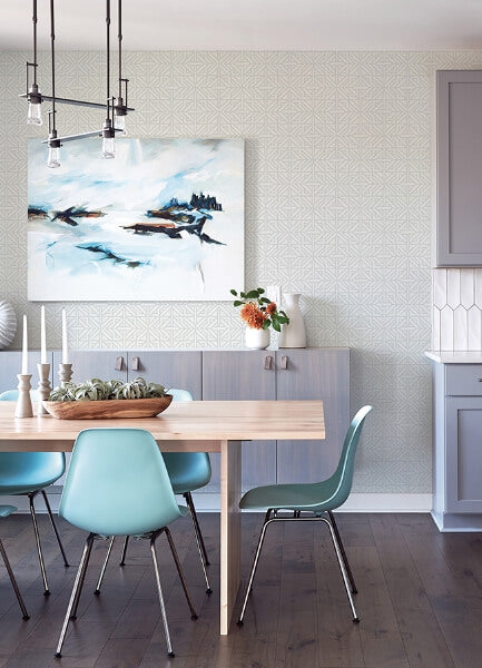 Hesper Grey Geometric Wallpaper