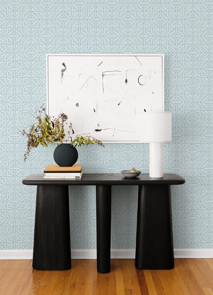 Hesper Sky Blue Geometric Wallpaper