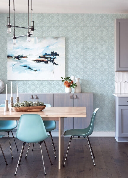 Hesper Sky Blue Geometric Wallpaper