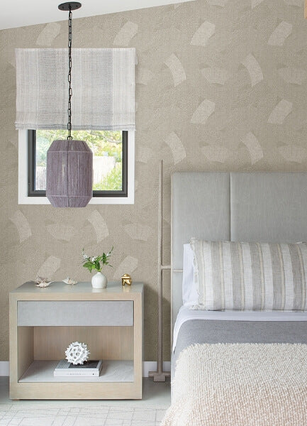 Tania Light Brown Woven Abstract Wallpaper