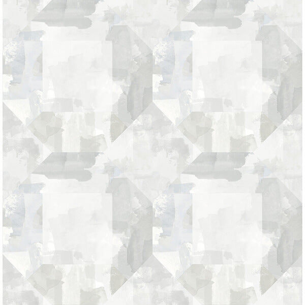 Perrin Light Grey Gem Geometric Wallpaper