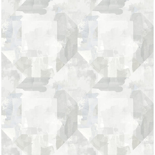 Perrin Light Grey Gem Geometric Wallpaper