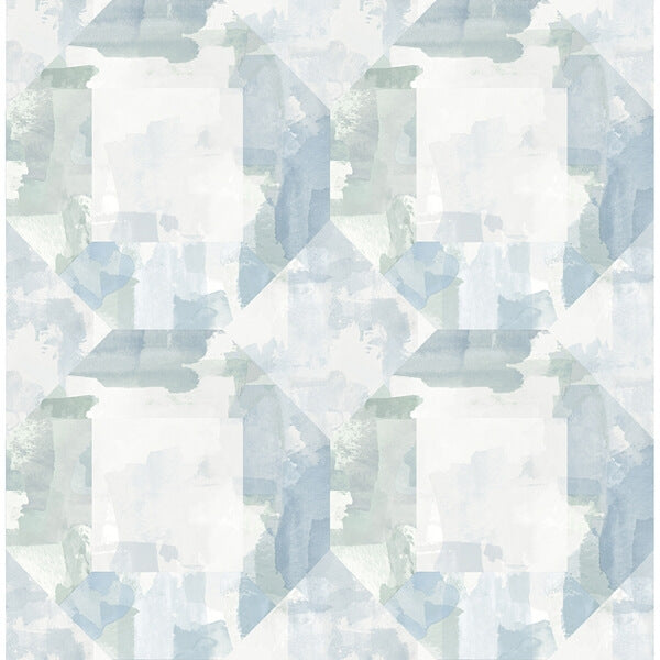 Perrin Blue Gem Geometric Wallpaper