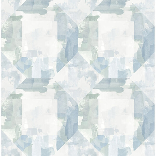 Perrin Blue Gem Geometric Wallpaper