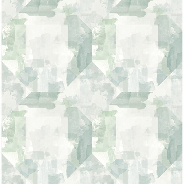 Perrin Sea Green Gem Geometric Wallpaper