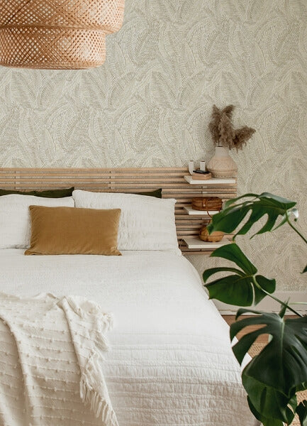 Fildia Taupe Botanical Wallpaper