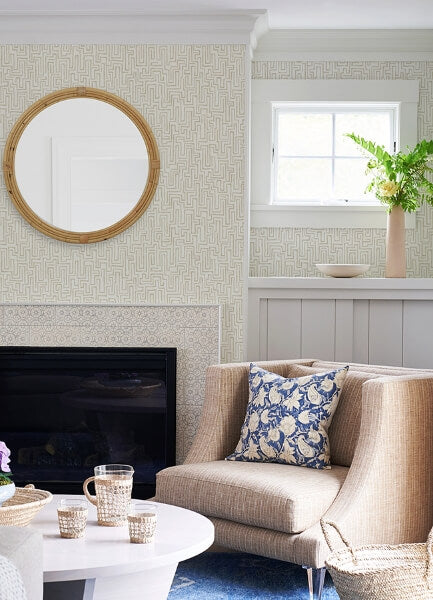 Ramble Taupe Geometric Wallpaper