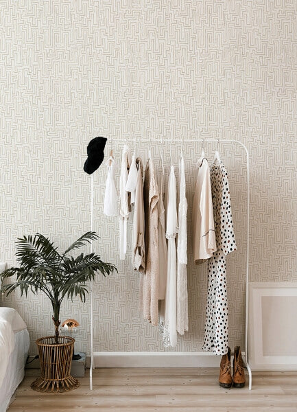 Ramble Taupe Geometric Wallpaper