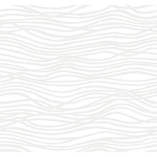 Galyn White Pearlescent Wave Wallpaper