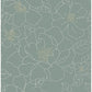 Gardena Sea Green Embroidered Floral Wallpaper