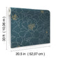 Gardena Indigo Embroidered Floral Wallpaper