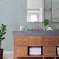 Gardena Sky Blue Embroidered Floral Wallpaper
