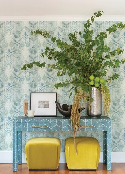 Pavord Green Floral Shibori Wallpaper