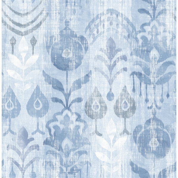 Pavord Blue Floral Shibori Wallpaper