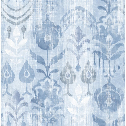 Pavord Blue Floral Shibori Wallpaper