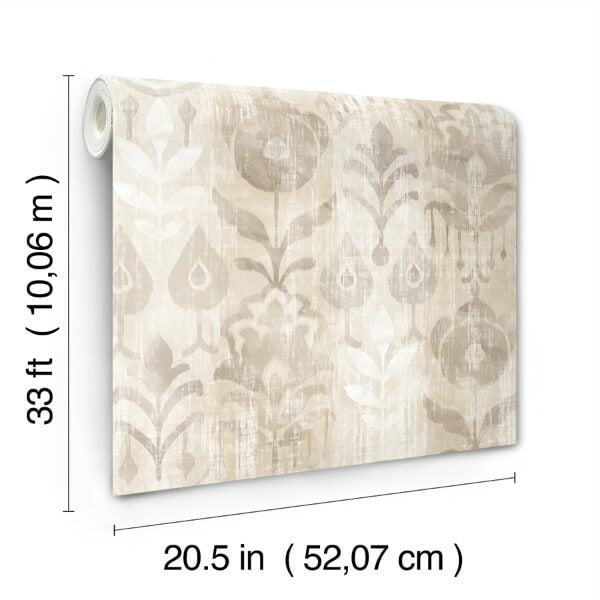 Pavord Neutral Floral Shibori Wallpaper