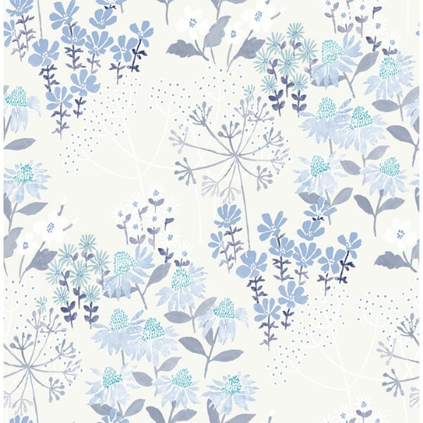 Cultivate Blue Springtime Blooms Wallpaper
