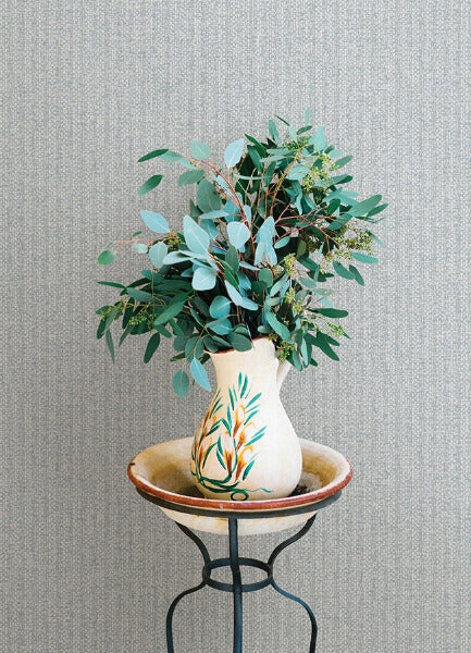 Lawndale Blue Textured Pinstripe Wallpaper