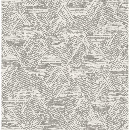 Retreat Charcoal Quilted Geometric Wallpaper