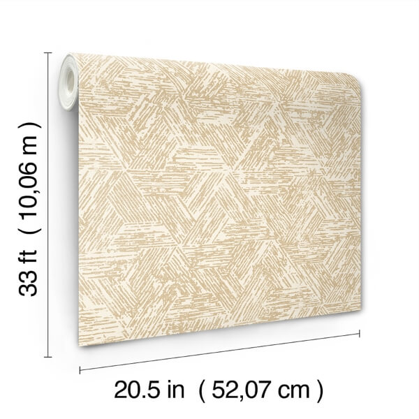 Retreat Light Brown Quilted Geometric Wallpaper