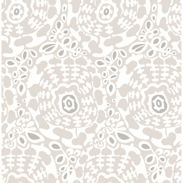 Divine Grey Abstract Medallion Wallpaper