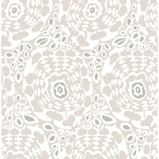 Divine Grey Abstract Medallion Wallpaper