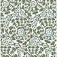 Divine Green Abstract Medallion Wallpaper