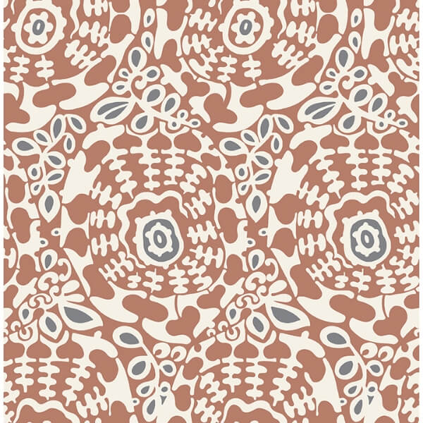 Divine Rust Abstract Medallion Wallpaper