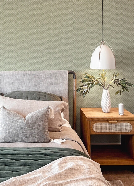 Glynn Green Chevron Wallpaper