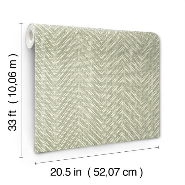 Glynn Green Chevron Wallpaper