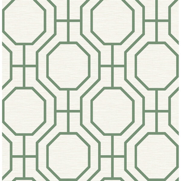 Manor Green Geometric Trellis Wallpaper