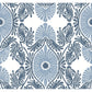 Villa Blue Embellished Ogee Wallpaper