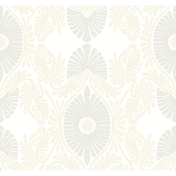 Villa Bone Embellished Ogee Wallpaper