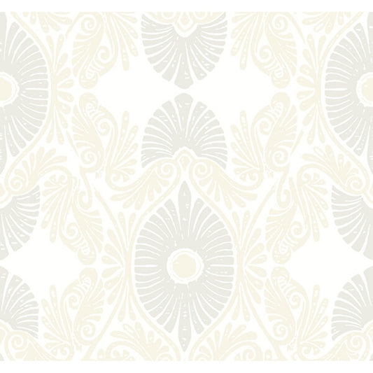 Villa Bone Embellished Ogee Wallpaper