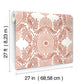 Villa Raspberry Embellished Ogee Wallpaper