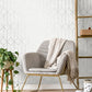 Hayden White Concrete Trellis Wallpaper