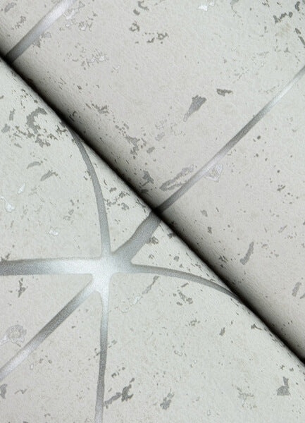 Hayden White Concrete Trellis Wallpaper