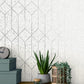 Hayden White Concrete Trellis Wallpaper
