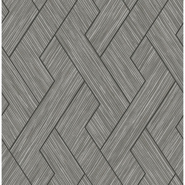 Ember Grey Geometric Basketweave Wallpaper