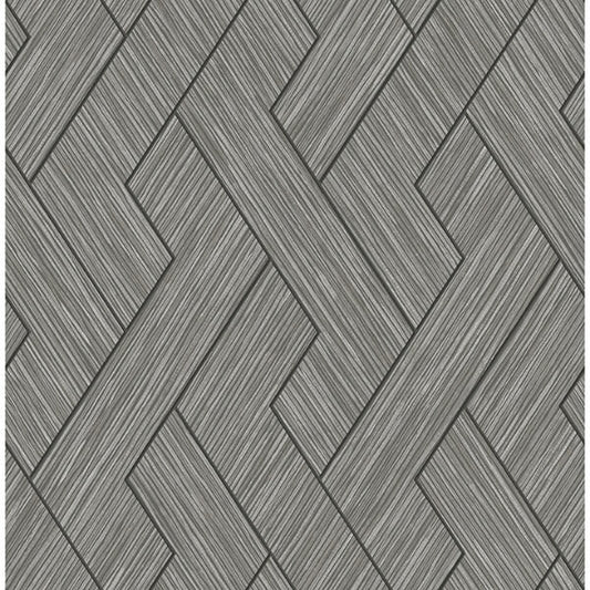 Ember Grey Geometric Basketweave Wallpaper