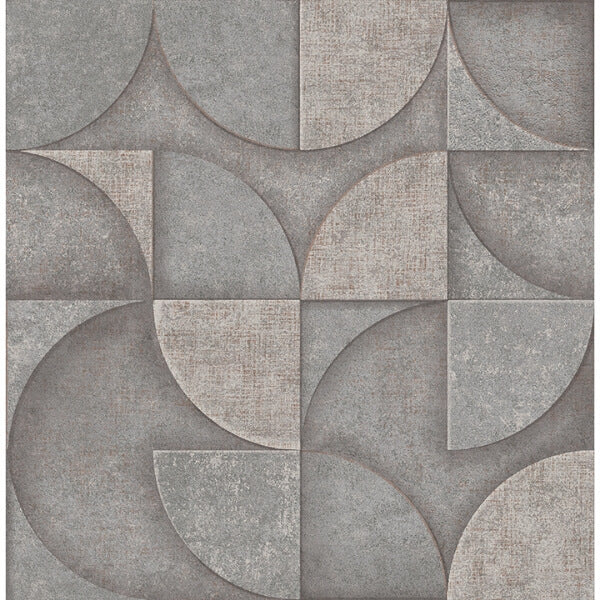 Addison Grey Retro Geo Wallpaper