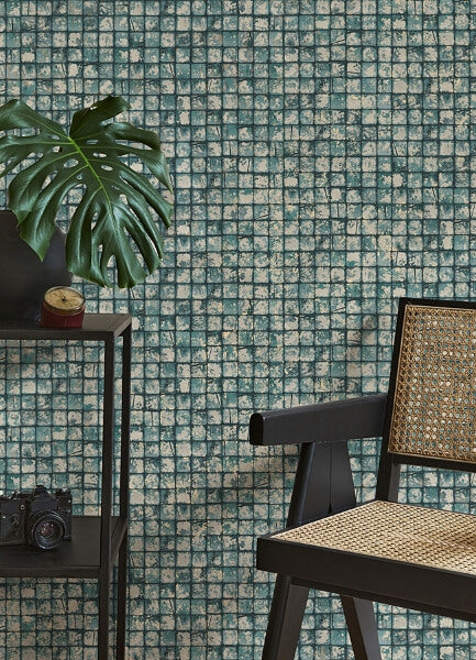 Kingsley Blue Tiled Wallpaper