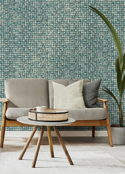 Kingsley Blue Tiled Wallpaper