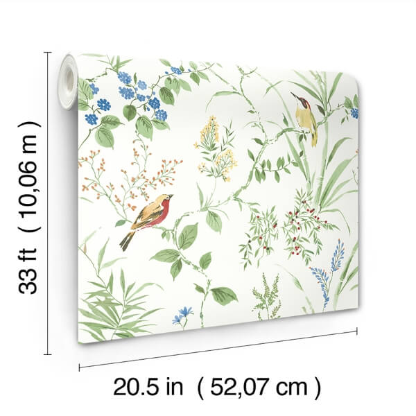 Imperial Garden Green Botanical Wallpaper