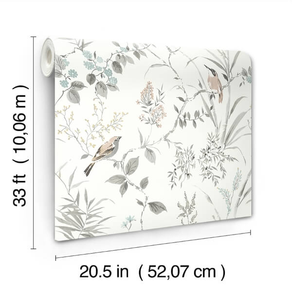 Imperial Garden Neutral Botanical Wallpaper
