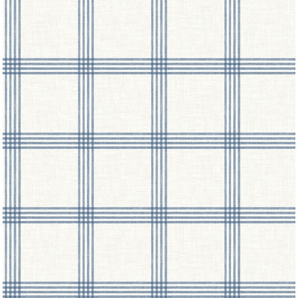Twain Denim Plaid Wallpaper