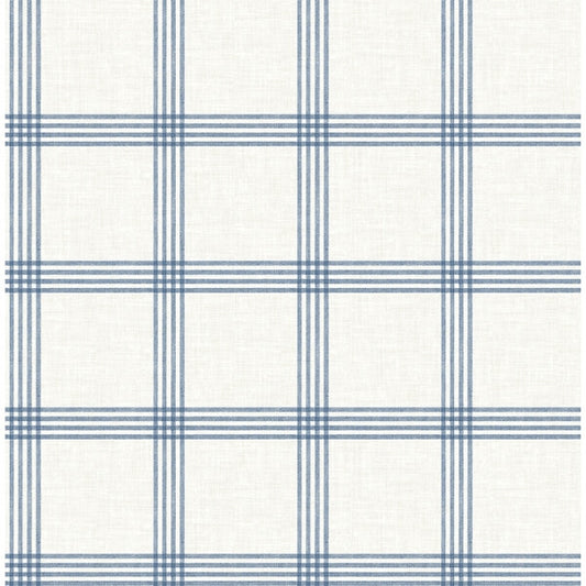 Twain Denim Plaid Wallpaper