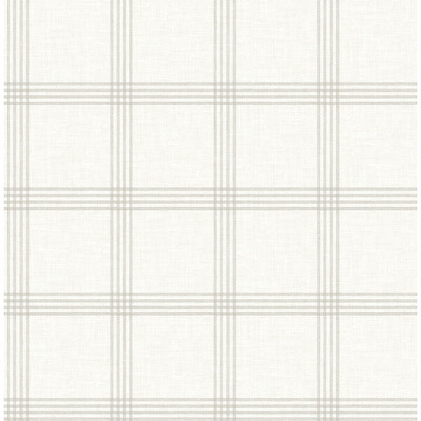 Twain Light Grey Plaid Wallpaper