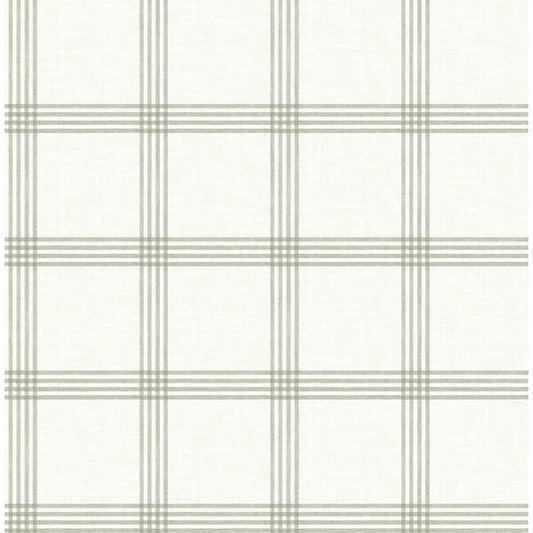 Twain Green Plaid Wallpaper