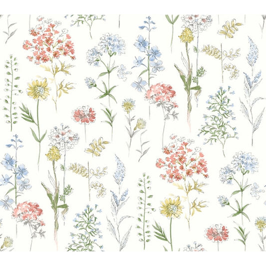 Bergamot Multicolor Wildflower Wallpaper